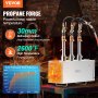 VEVOR Portable Propane Forge 3 arzătoare Farrier Forge 2600℉ Cuțit Metal Square