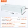 VEVOR Fire Pit Wind Guard, 38 x 10.5 x 6 inch Glass Flame Guard, Oblong Glass Shield, 0.3" Thick Fire Table, Clear Tempered Glass Flame Guard, Steady Feet Tree Pit Guard for Propane, Gas, Outdoor