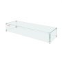 VEVOR - Protector de viento para fogatas, 96 x 26 x 15 cm, protector de vidrio rectangular, mesa de fuego de 8 mm de grosor, protector de llama de vidrio templado transparente, soporte estable para fogatas de propano y gas, para exteriores