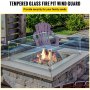 VEVOR Fire Pit Wind Guard, 14 x 14 x 6 Inch Glass Wind Guard, Rectangular Glass Shield, 0.3" Thick Fire Table, Clear Tempered Glass Flame Guard, Steady Feet Tree Pit Guard for Propane, Gas, Outdoor