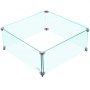 VEVOR Fire Pit Wind Guard, 14 x 14 x 6 Inch Glass Wind Guard, Rectangular Glass Shield, 0.3\" Thick Fire Table, Clear Tempered Glass Flame Guard, Steady Feet Tree Pit Guard for Propane, Gas, Outdoor