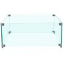 VEVOR Fire Pit Wind Guard, 14 x 14 x 6 Inch Glass Wind Guard, Rectangular Glass Shield, 0.3\" Thick Fire Table, Clear Tempered Glass Flame Guard, Steady Feet Tree Pit Guard for Propane, Gas, Outdoor