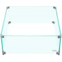VEVOR Fire Pit Wind Guard, 14 x 14 x 6 Inch Glass Wind Guard, Rectangular Glass Shield, 0.3\" Thick Fire Table, Clear Tempered Glass Flame Guard, Steady Feet Tree Pit Guard for Propane, Gas, Outdoor