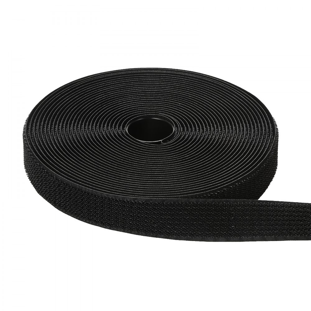 VEVOR Cable Ties, 393.7-Inch Adjustable Hook and Loop Straps with 50 Metal Buckles, Reusable Velcro Cords Straps, Cut-to-Length Wire Strap, Heavy-Duty Nylon Cord Ties for Organizer and Management