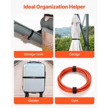 Cable Ties 393.7-Inch Hook and Loop Reusable Cord Ties with 50 Metal Buckles