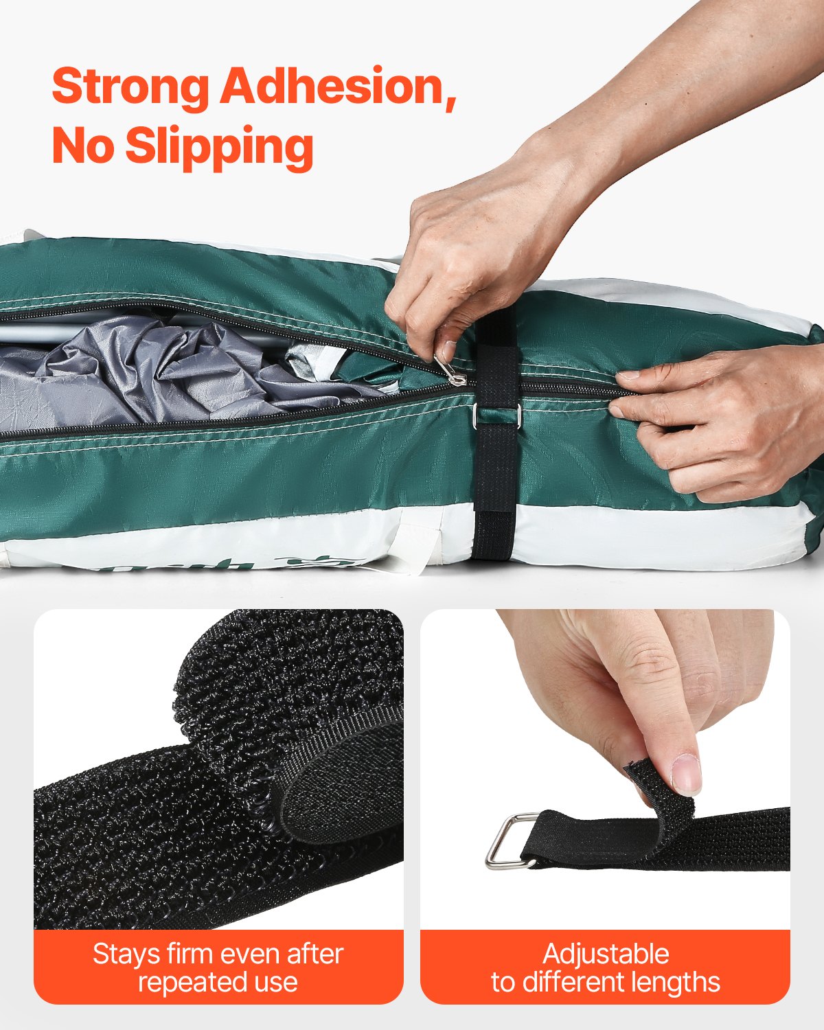 VEVOR Cable Ties, 393.7-Inch Adjustable Hook and Loop Straps with 50 Metal Buckles, Reusable Velcro Cords Straps, Cut-to-Length Wire Strap, Heavy-Duty Nylon Cord Ties for Organizer and Management
