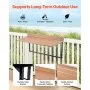 VEVOR Balcony Hanging Table, 15 x 39 in Folding Balcony Railing Table, Outdoor Balcony Bar Table for Railings, 5-Level Adjustable, Fit Railing from 1" to 5.3", Serving Table for Patio & Deck