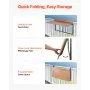 VEVOR Balcony Hanging Table, 15 x 39 in Folding Balcony Railing Table, Outdoor Balcony Bar Table for Railings, 5-Level Adjustable, Fit Railing from 1" to 5.3", Serving Table for Patio & Deck