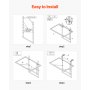 Balcony Hanging Table 19 x 24 in Outdoor Metal Patio Railing Table Adjustable
