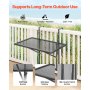 VEVOR Balcony Hanging Table, 19 x 24 in Metal Folding Balcony Railing Table, Outdoor Balcony Bar Table for Railings, 5-Level Adjustable, Fit Railing from 1" to 4.7", Serving Table for Patio & Deck