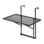 VEVOR Balcony Hanging Table, 19 x 24 in Metal Folding Balcony Railing Table, Outdoor Balcony Bar Table for Railings, 5-Level Adjustable, Fit Railing from 1" to 4.7", Serving Table for Patio & Deck