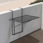 VEVOR Balcony Hanging Table, 610 x 410 mm Metal Folding Balcony Railing Table, Outdoor Balcony Bar Table for Railings, 5-Level Adjustable, Fit Railing from 1" to 4.7", Serving Table for Patio & Deck