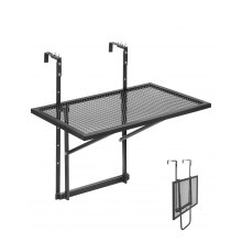 VEVOR Balcony Hanging Table 610 x 410 mm Metal Patio Railing Table Adjustable