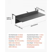 VEVOR Balcony Hanging Table 12 x 48 in Patio Railing Bar Table Foldable