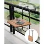 VEVOR Balcony Hanging Table, 25 x 24 in Folding Balcony Railing Table, Outdoor Balcony Bar Table for Railings, 4-Level Adjustable, Fit Railing from 1" to 5.5", Serving Table for Patio & Deck