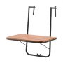 VEVOR Balcony Hanging Table, 595 x 400 mm Folding Balcony Railing Table, Outdoor Balcony Bar Table for Railings, 4-Level Adjustable, Fit Railing from 1" to 8.27", Serving Table for Patio & Deck