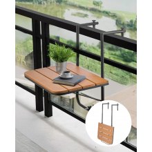 VEVOR Balcony Hanging Table 25 x 24 in Patio Railing Bar Table Adjusable