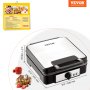 VEVOR Waffle Maker, 4 Slices per Batch, 1200W Square Waffle Iron, Non-Stick Waffle Baker Machine with 122-572℉ / 50-300℃ Temperature Range Teflon-Coated Baking Pans Stainless Steel Body, 120V