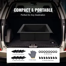 VEVOR Fire Pit Ring, 36x36 in Outer/30x30 in Inner Diameter, 10inch Height Square Fire Pit Insert, Heavy Duty Carbon Steel Liner DIY Campfire Ring above or In-Ground, for Outdoor Camping, Bonfires