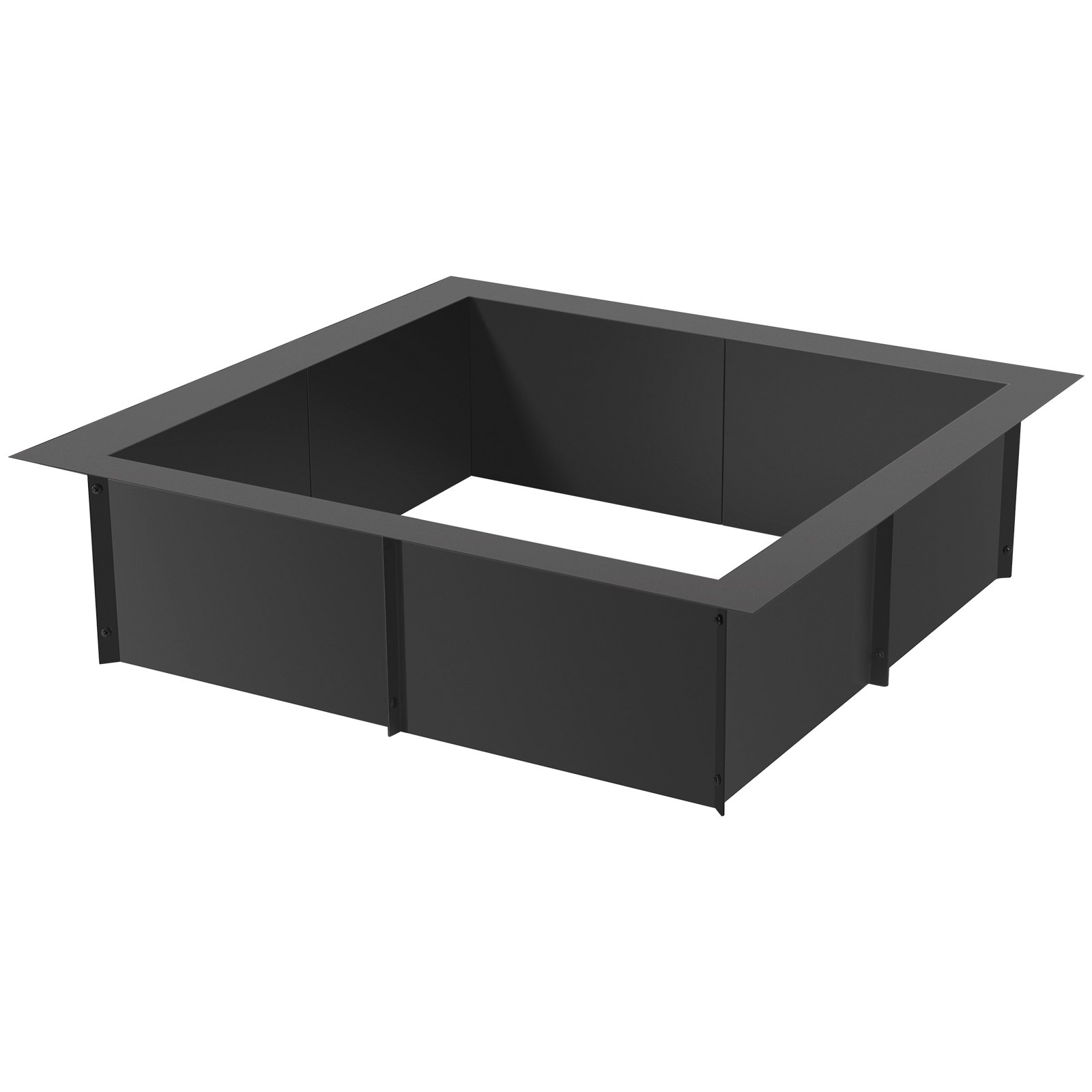 VEVOR Fire Pit Ring, 42x42 in Outer/36x36 in Inner Diameter, 10inch Height Square Fire Pit Insert, Heavy Duty Carbon Steel Liner DIY Campfire Ring above or In-Ground, for Outdoor Camping, Bonfires
