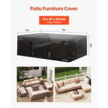 Patio Outdoor Furniture Cover 420D Waterproof Table Chairs Sofa 74x47 inch