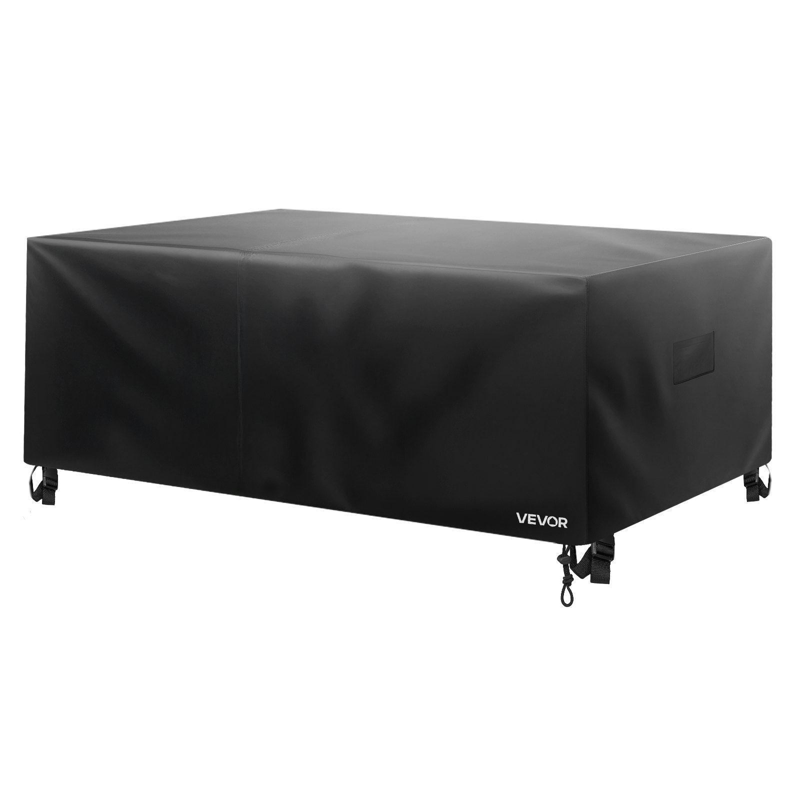 VEVOR Patio Furniture Cover, 420D Heavy Duty Waterproof Outdoor Dining Table and Chairs Cover, Large Rectangular Patio Table Covers with Air Vent for All Weather, 74L x 47W x 28H inch, Black