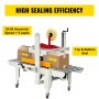 VEVOR Case Sealer 180W Box Sealing Machine, Automatic Box Sealer, Double-Flap Case Sealer, Carton Sealer 0-18 m/min in Conveying Speed, Carton Taping Machine with Four Rolls of Tape