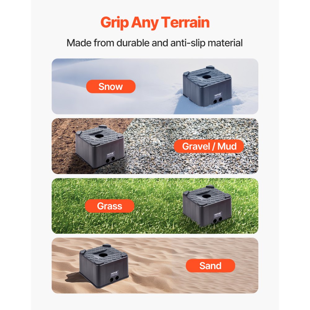 VEVOR Trailer Jack Block, 6" High Heavy Duty RV Leveling Block with 6000 lbs Capacity, RV Jack Stand, Motorcycle Stand, Stool, Camper Accessories for Travel Trailers, 5th Wheels Class A/C Motorhomes