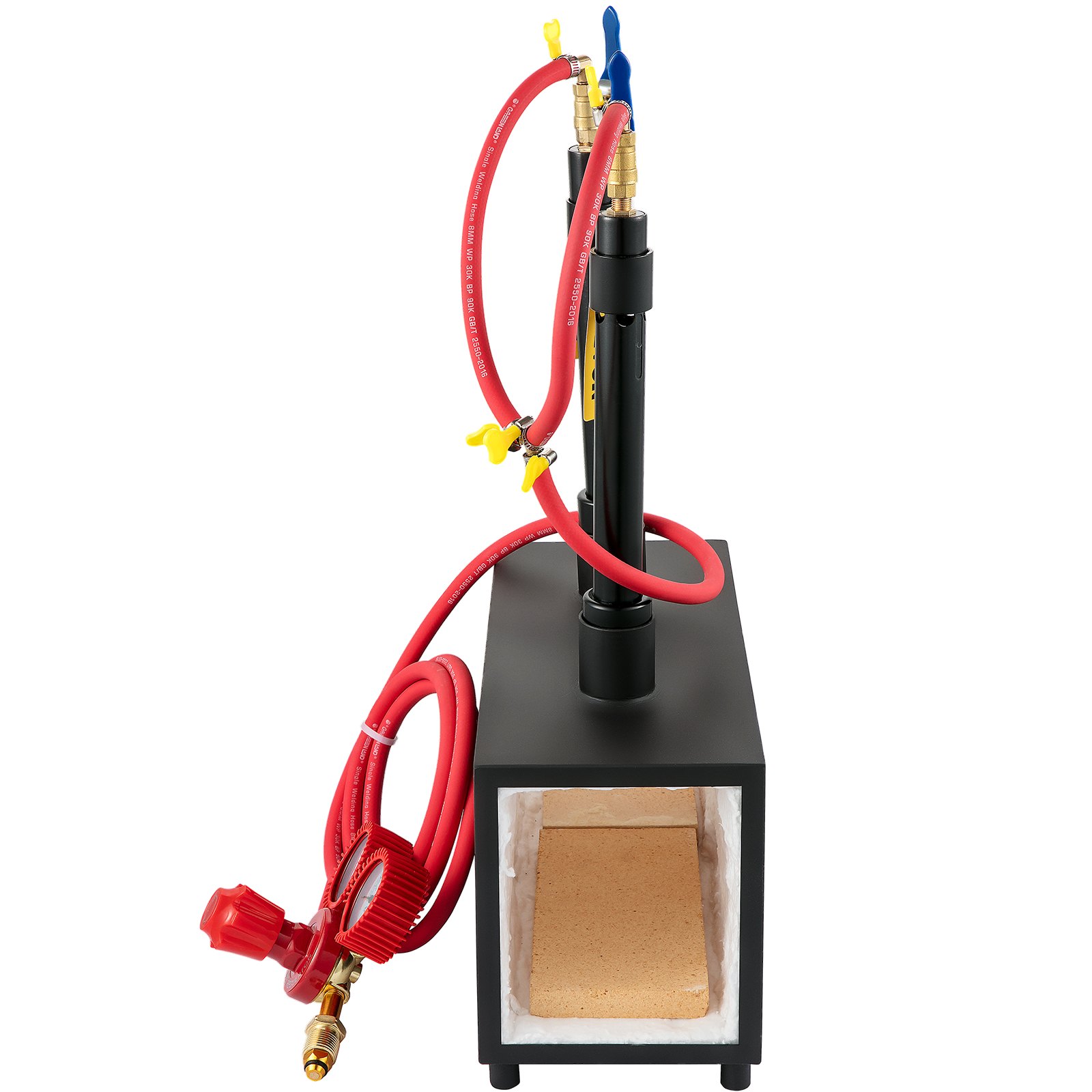 VEVOR Propane Knife Forge, Farrier Furnace with Dual Burners, Portable Square Metal Forge with an Open Structure, Large Capacity, for Blacksmithing, Knife Making, Forging Tools and Equipment