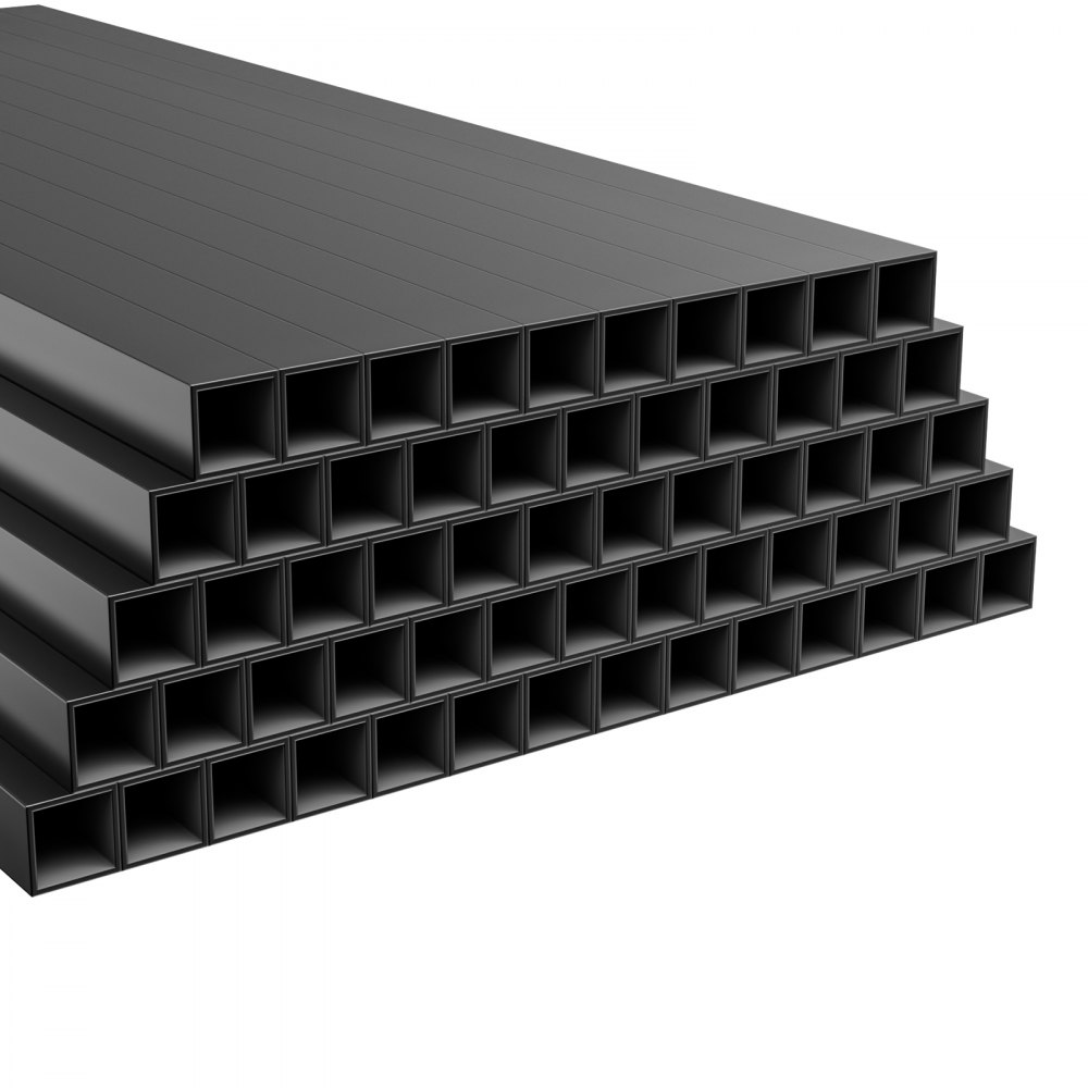 VEVOR 125 Pack Deck Balusters, 1.9 cm Square x 66.1 cm Long Aluminum Railing Spindles, Hollow Metal Decking Stair Balusters with Connectors, Screws, for Deck, Porch & Staircase Railing Fence, Black