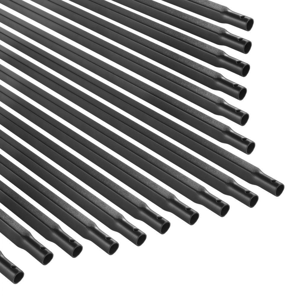 VEVOR Staircase Balusters 31 Pack, 44 Inch Durable Carbon Steel Stair Balusters, 0.5 Inch Indoor Square Metal Spindle Railing, Corrosion-Proof Hollow Deck Railing with Pre-Drilled Holes, Matte Black