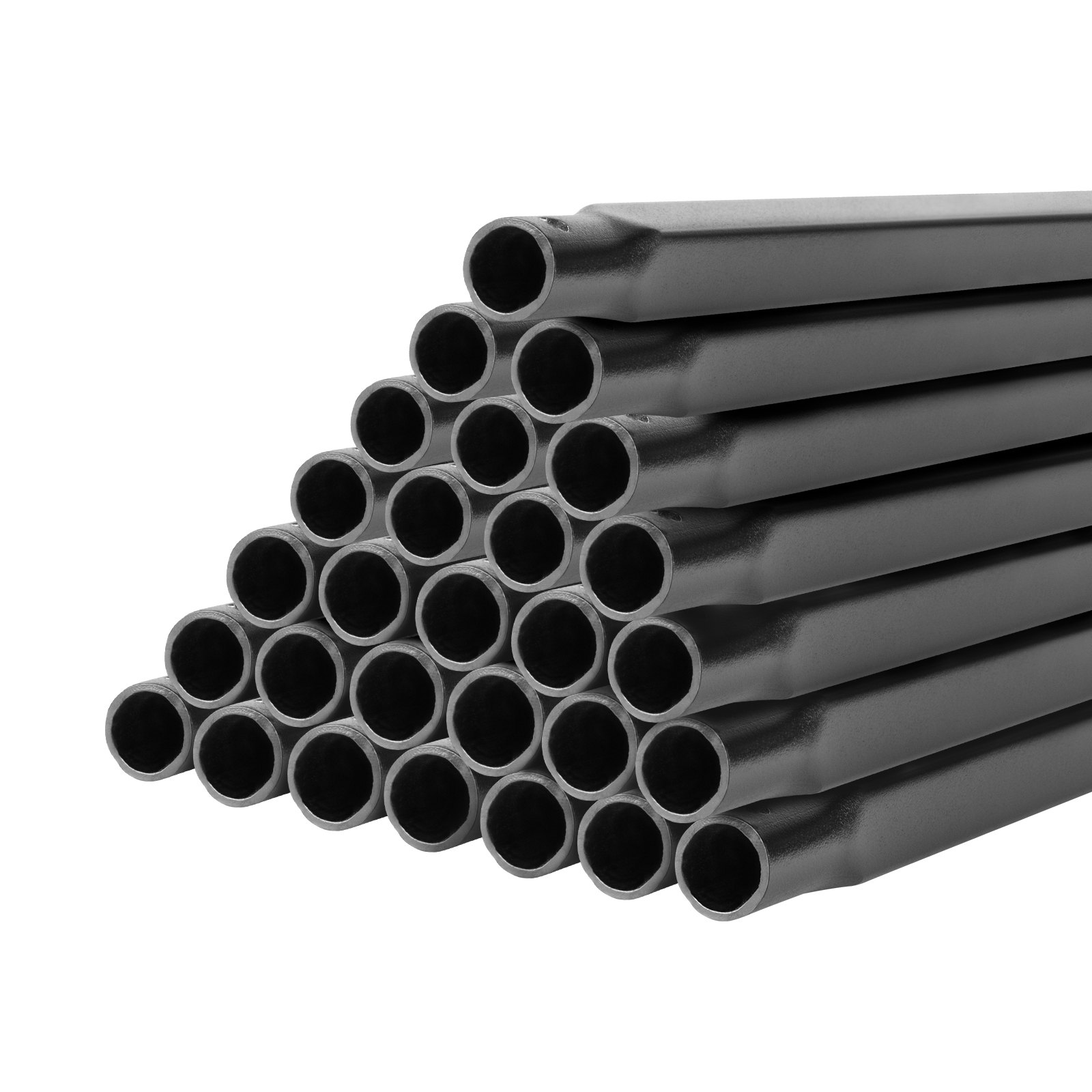 VEVOR Staircase Balusters 31 Pack, 44 Inch Durable Carbon Steel Stair Balusters, 0.5 Inch Indoor Square Metal Spindle Railing, Corrosion-Proof Hollow Deck Railing with Pre-Drilled Holes, Matte Black