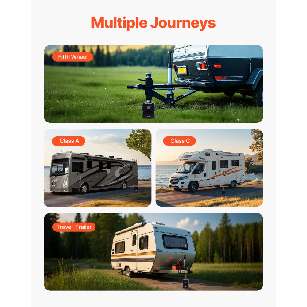 Blocos de macaco para trailer VEVOR, blocos de nivelamento para trailers de alta resistência de 6" de altura, cada um com capacidade para 6.000 libras, como suporte de macaco para trailers, banco, acessórios para trailers de viagem, motorhomes com ar-condicionado de quinta roda, 2 peças