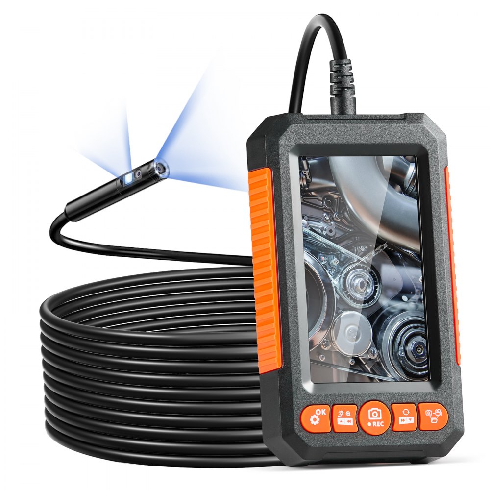 VEVOR endoskopkamera med lys Dual Lens Borescope 16,4FT kabel 4,3" skjerm