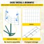 VEVOR Tomato Cages Plant Support Cages 6Pack Square Steel 3.3FT Green for Garden