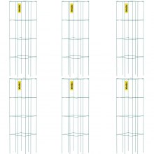 VEVOR Tomato Cages, 14.6" x 14.6" x 39.4", 6 Packs Square Plant Support Cages, Green PVC-Coated Steel Tomato Towers for Climbing Vegetables, Plants, Flowers, Fruits