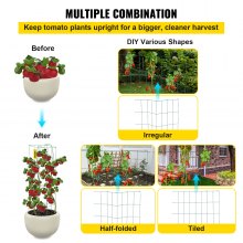 Κλουβιά ντομάτας VEVOR, 11,8" x 11,8" x 46,1", 5 συσκευασίες Τετράγωνες κλωβοί στήριξης φυτών, Πράσινοι πύργοι ντομάτας με επικάλυψη PVC για αναρρίχηση λαχανικών, φυτών, λουλουδιών, φρούτων