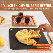 VEVOR pizzastål, 13,5" x 10" x 1/4" pizzastålplate for ovn, pre-krydret karbonstål pizzabakestein med 20X høyere ledningsevne, kraftig pizzapanne for utendørsgrill, innendørsovn
