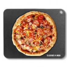 Aço para pizza VEVOR, placa de aço para pizza de 13,5" x 10" x 1/4" para forno, pedra de cozimento de pizza de aço carbono pré-temperada com condutividade 20X maior, forma de pizza resistente para churrasqueira externa, forno interno