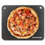 VEVOR pizzaacél, 16" x 14,5" x 3/8" pizzaacél tányér sütőhöz, előfűszerezett szénacél pizzasütő kő 20-szor nagyobb vezetőképességgel, nagy teherbírású pizzaserpenyő kültéri grillezéshez, beltéri sütő