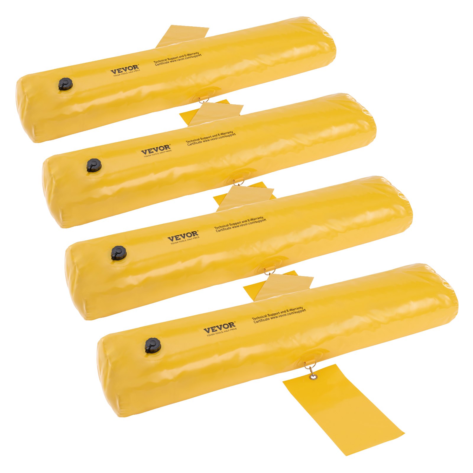 VEVOR Flood Barriers, Sandbag Alternative Flood Bags 4 Pack, Flood Barrier for Home, Water Barriers for Flooding, Doorway, Driveway(1.22mx15cm)