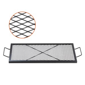 VEVOR X-Marks Fire Pit Grill Grate Rectangle Cooking Heavy Duty Steel Campfire