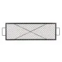 VEVOR X-Marks Fire Pit Grill Grate, Rectangle Cooking Grate, Heavy Duty Steel Campfire BBQ Grill Grid with Handle & Support X Wire, Portable Camping Cookware for Outside Party Gathering, 44 Inch Black