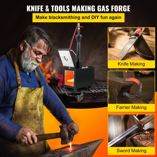 VEVOR Gas Propane Forge Furnace Burner Portable Single Burner Metal Tool Making