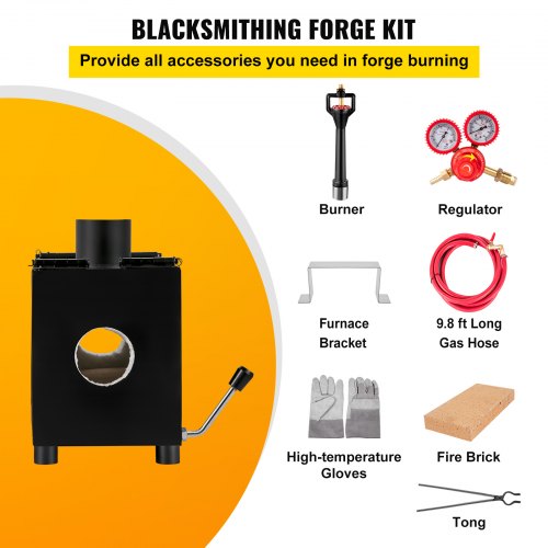VEVOR Gas Propane Forge Furnace Burner Portable Single Burner Metal Tool Making