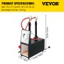 VEVOR Propane Knife Forge, Farrier Furnace with Dual Burners, Portable Square Metal Forge with Two Durable Doors, Large Capacity, for Blacksmithing, Knife Making, Forging Tools and Equipment