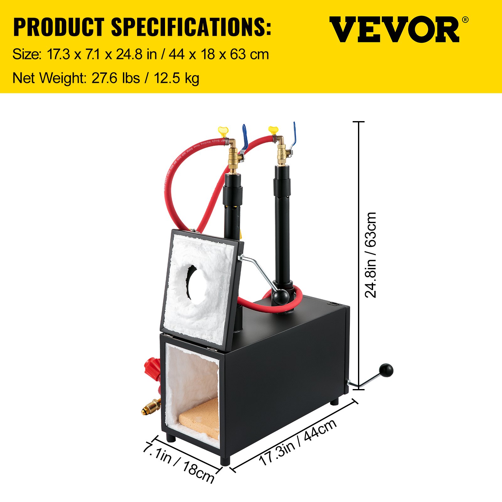 VEVOR Gas Propane Forge Furnace Burner Portable Dual Burners Metal Tool Making