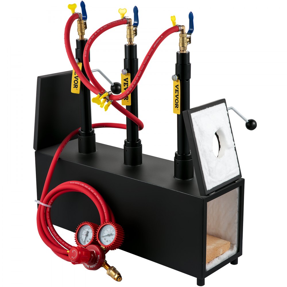 VEVOR Gas Propane Forge Furnace Burner Portable Three Burners Metal Tool Making
