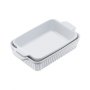 Ceramic Baking Dish 2 Pieces Rectangular Bakeware Set Deep for Baking White