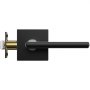 VEVOR Passage Door Handle, 5 Pack Matte Black Door Lever, Left or Right Handing Reversible Lever Non-Locking, 45° Rotation to Open, Square Interior Door Handles for Hallways, Closets, Meeting Spaces